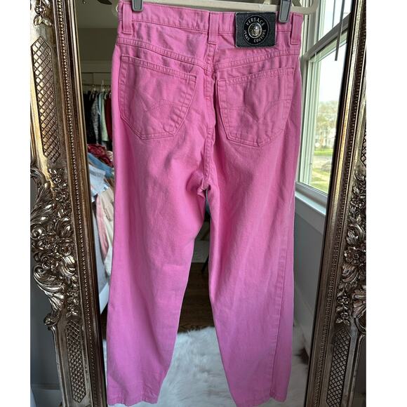 VTG 90s Versace Jeans Couture Medusa High Waisted Bubblegum Pink Denim Size 29 - Picture 2 of 13